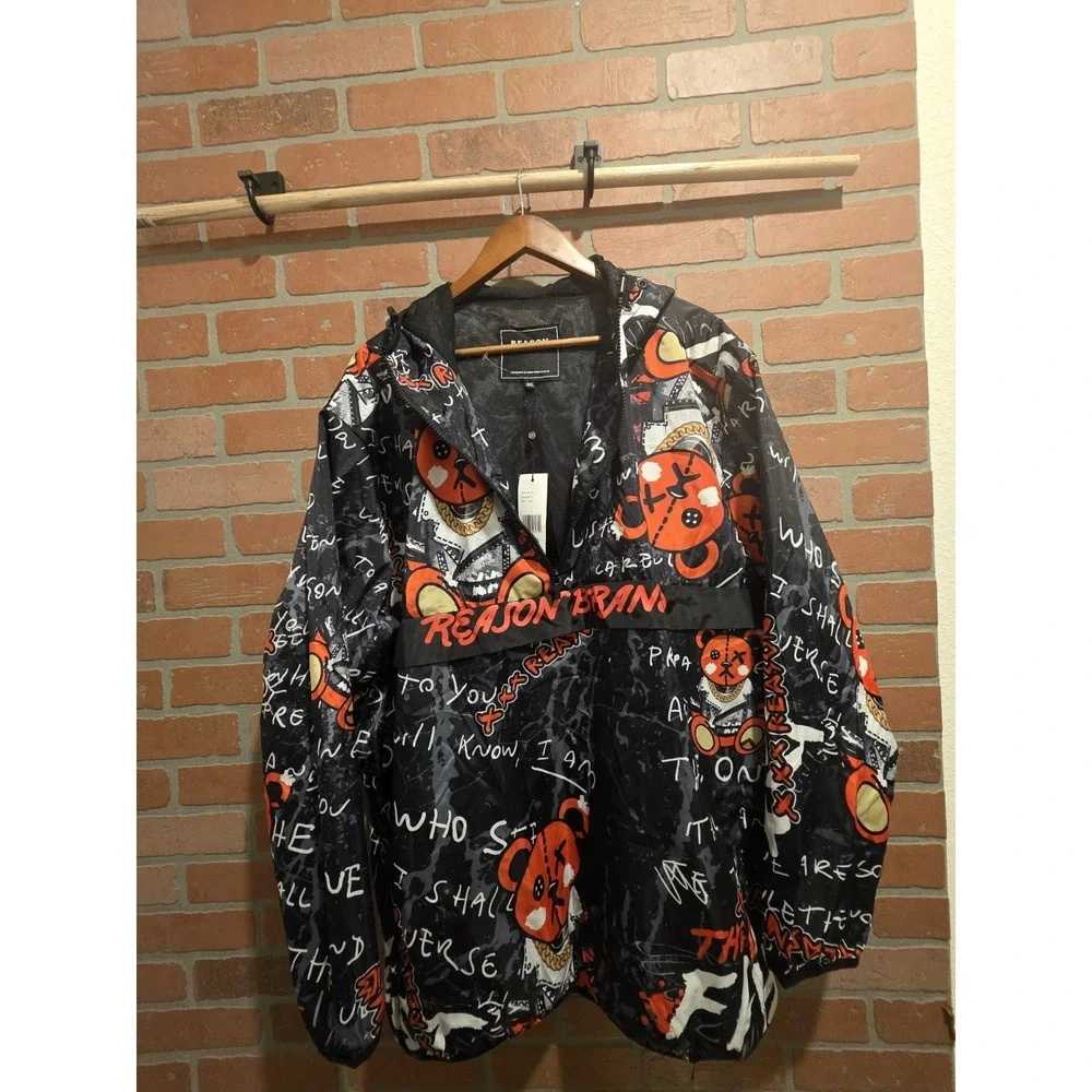 Reason Men's Windbreaker Size 3XL Jacket  New With Tag XO TEDDY ANORAk Sku89